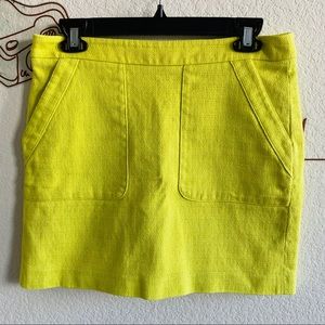 Ann Taylor Loft Yellow Mini Pocket Skirt Size 4